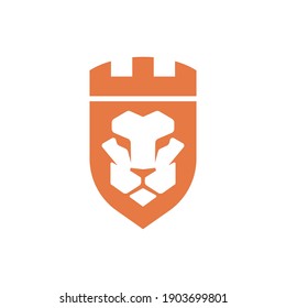 lion king shield logo vector