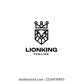diseño vectorial del logotipo de la corona del león real , plantilla de logotipo de la corona del león real. Elegante símbolo de la cresta Leo de oro. 