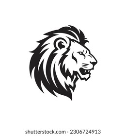 León cara de cara de cara de cara de cara agresiva icono de silueta vectorial