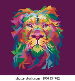 Lion KIng in Style WPAP Pop Art Potrait Full Color