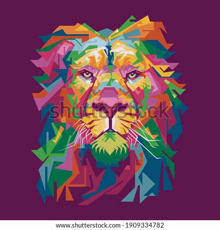 Lion KIng in Style WPAP Pop Art Potrait Full Color