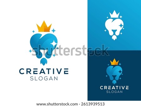 Lion king with teeth logo design for dentist and clinic