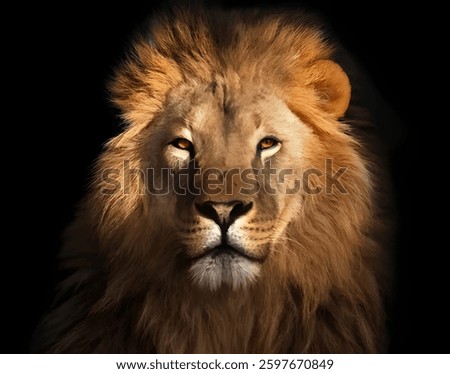 Lion king, vector, Design, Black background