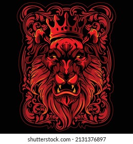 Lion king vector icon illustration