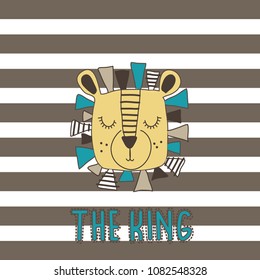 lion the king vector illustration, T-shirt graphics design