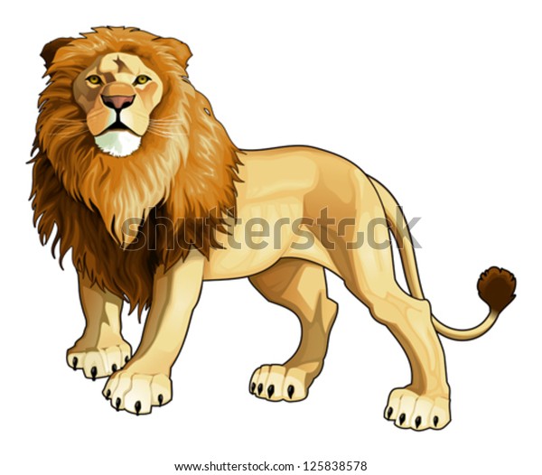 Lion king. Vector isolated animal. Mural Wallpaper. 