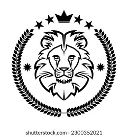 lion king vintage logo line art