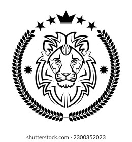 lion king vintage logo line art