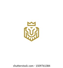 Lion Kingdom Logo Line Art Stock Vector (Royalty Free) 1509761384 ...