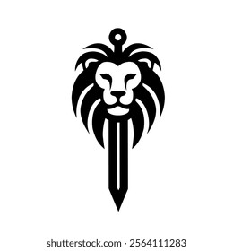 lion and knife logo vector illustration