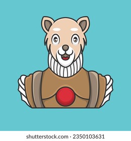 lion knight icon logo mascot character design with european royal clothes