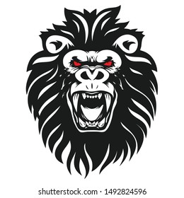 Lion Kong art design vector template