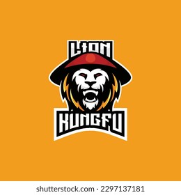 lion kungfu logo esport team design mascot