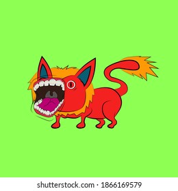 lion laughing out loud, streetwear or t-shirt design