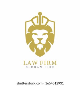 lion law logo clean, neat and luxury.