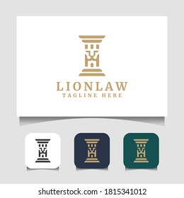 Lion law logo template vector