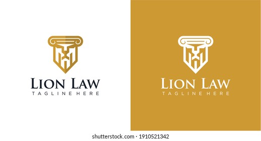 Lion law logo vector illustration.