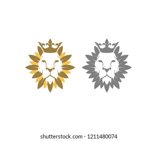 lion leaf logo awesome vector