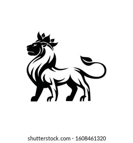 Lion Leaf logo vector image