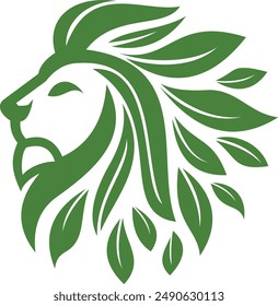 lion leaf luxury logo design vector icon template