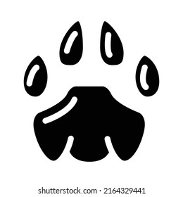 lion leg print glyph icon vector. lion leg print sign. isolated contour symbol black illustration