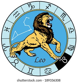 lion or leo astrological zodiac sign, image isolated on white background