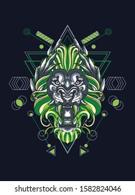 Lion leo horoscope zodiac with Sacred Geometry magic astrology and alchemy 
