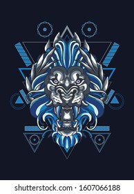 Lion, Leon, Leo zodiac symbol in geometric