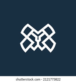 lion letter x logo in monogram style