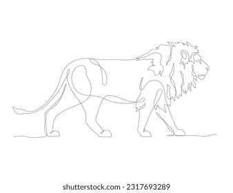 Lion line art. Lion abstract concept icon. linear decorative design concept. Lion symbol. Lion continuous line drawing vector illustration. Vector illustration