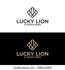 Lion Line Art Concept Logo Design