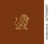 Lion line art logo design.