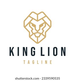 Lion line art logo design