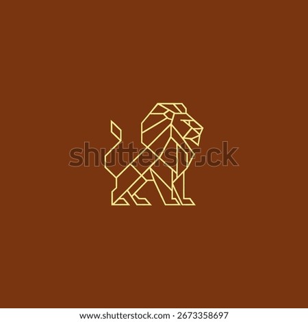Lion line art logo design.