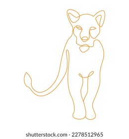 Lion line art logo icon design illustration
