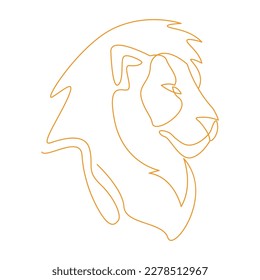 Lion line art logo icon design illustration