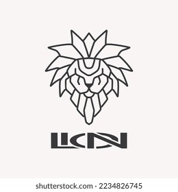 lion line art logo illustration