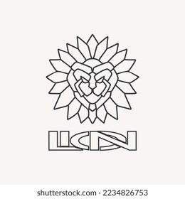 lion line art logo illustration