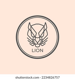 lion line art logo illustration