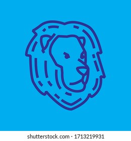 Lion Line Art Logo Template Design