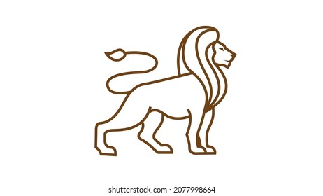 Ilustración vectorial del logotipo de la línea de león