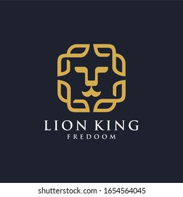 Lion Line Art Luxury logo Design vector Graphic minimalist