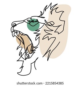 
Lion line art minimalist drawing poster