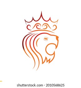 Lion Line Art Vector Logo Template for Business and Company