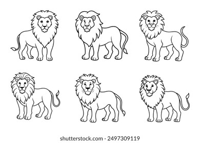 lion line art vector style