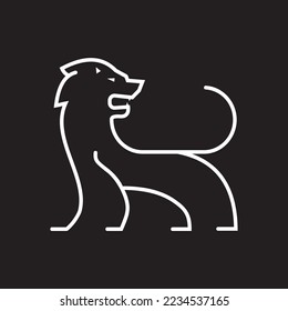 Lion line drawing logo vector image