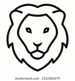 Lion line icon. Simple animal sign isolated on background. Vector illustration for logo, web, mobile app.