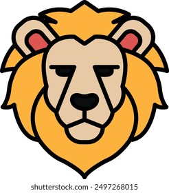 A lion in line icon style