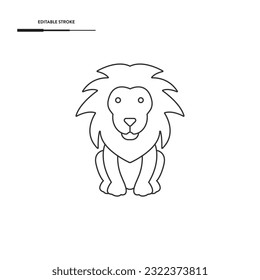 Lion Line Icon Vector Design.