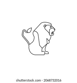 Lion line icon vector illustration design template.